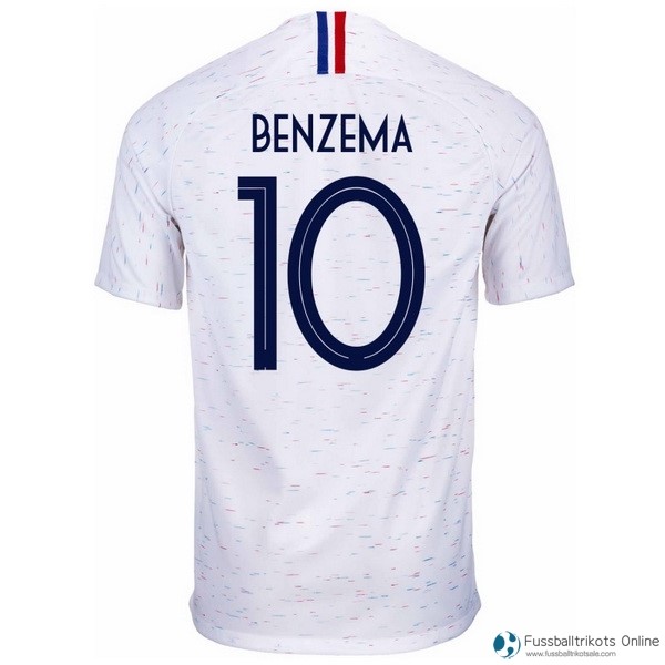 Frankreich Trikot Auswarts Benzema 2018 Weiß Fussballtrikots Günstig